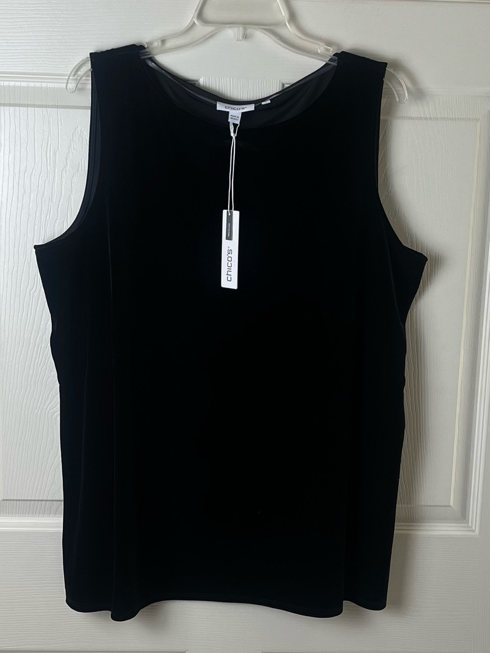 Chico's Black Velvet Sleeveless Shell